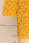 Krynica Sun Yellow V-Neck Knit Top | La petite garçonne sleeve