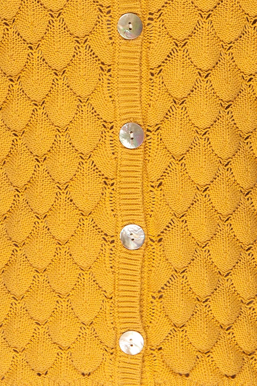 Krynica Sun Yellow V-Neck Knit Top | La petite garçonne fabric