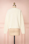 Krystiyan White Fluffy Knit Sweater with Crystals | Boutique 1861 back view