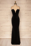 Kubra Black Velvet Maxi Dress | Robe | La Petite Garçonne front view
