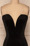 Kubra Black Velvet Maxi Dress | Robe | La Petite Garçonne front close-up