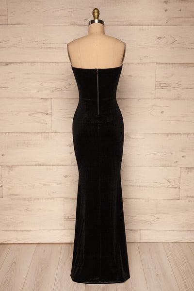 Kubra Black Velvet Maxi Dress | Robe | La Petite Garçonne back view