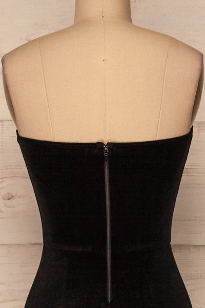 Kubra Black Velvet Maxi Dress | Robe | La Petite Garçonne back close-up