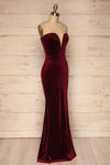 Kubra Burgundy Velvet Maxi Dress | Robe | La Petite Garçonne side view