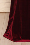 Kubra Burgundy Velvet Maxi Dress | Robe | La Petite Garçonne bottom close-up