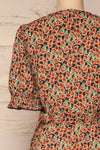 Kujawski Orange & Green Floral Midi Wrap Dress | La Petite Garçonne