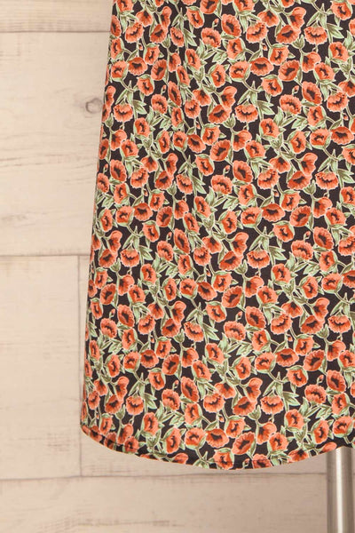 Kujawski Orange & Green Floral Midi Wrap Dress | La Petite Garçonne