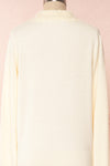 Kuzma Cream Knit Button-Up Cardigan with Lace | Boutique 1861 back close-up