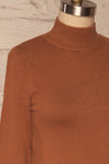 Kuznia Rust Long Sleeve Mock Neck Top | La petite garçonne side close up