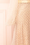 Laelia Long Sleeve Beaded High-Low Midi Dress | Boudoir 1861 side close-up