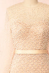 Laelia Long Sleeve Beaded High-Low Midi Dress | Boudoir 1861 front close-up