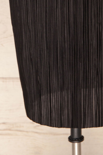 Lamia Black Long Sleeve V-Neck Midi Dress | La petite garçonne bottom