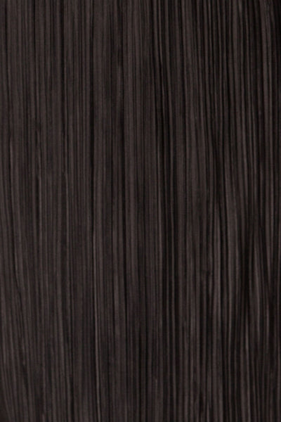 Lamia Black Long Sleeve V-Neck Midi Dress | La petite garçonne fabric