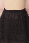 Lamiss Mini Black Ruffled Tulle Kid's Skirt | Boutique 1861 front close-up