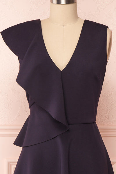 Lantaa Navy Blue Ted Baker A-Line Cocktail Dress | FRONT CLOSE UP | Boutique 1861