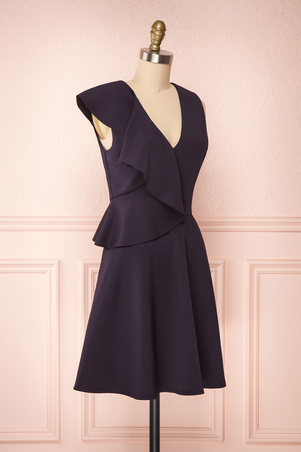 Lantaa Navy Blue Ted Baker A-Line Cocktail Dress  | SIDE VIEW | Boutique 1861