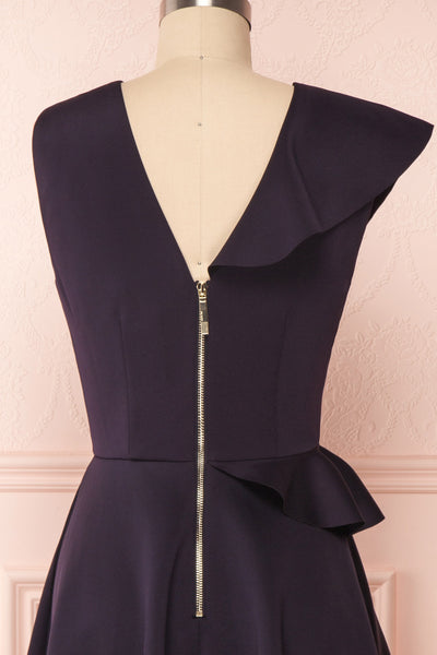 Lantaa Navy Blue Ted Baker A-Line Cocktail Dress  | BACK CLOSE UP | Boutique 1861