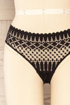 Larvik Black Lace Bikini Underwear | La petite garçonne front close-up