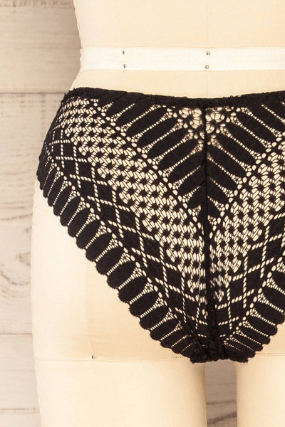 Larvik Black Lace Bikini Underwear | La petite garçonne back close-up