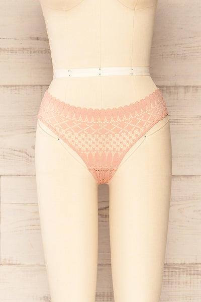 Larvik Pink Lace Bikini Underwear | La petite garçonne front view