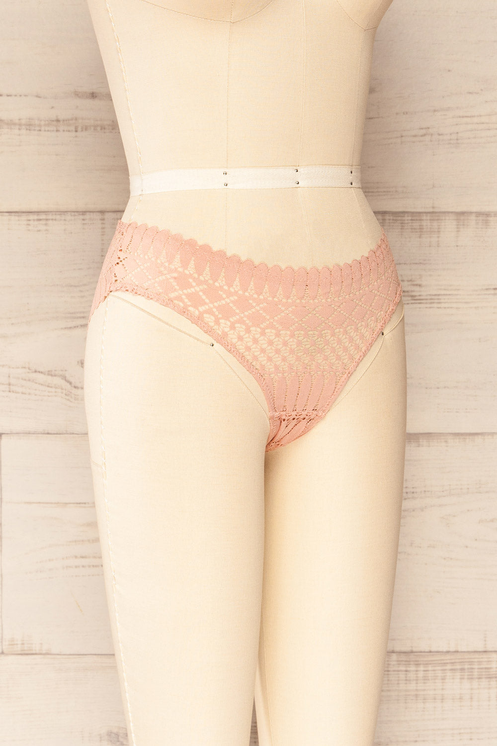 Larvik Pink Lace Bikini Underwear | La petite garçonne side view 