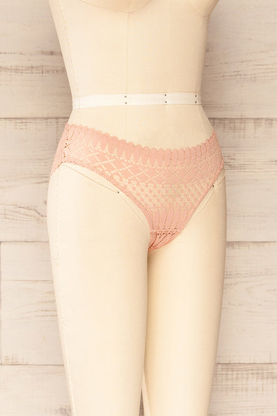 Larvik Pink Lace Bikini Underwear | La petite garçonne side view