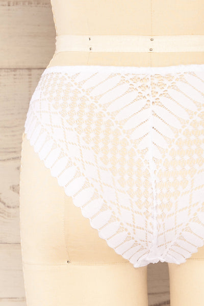 Larvik White Lace Bikini Underwear | La petite garçonne back close-up