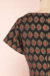 Larysa Black & Red Heart Pattern Cocktail Dress | Boutique 1861 back close-up
