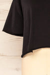 Lasin Black Raw-Edge Cropped T-Shirt | La petite garçonne bottom