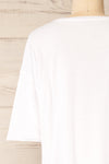 Lasin White Raw-Edge Cropped T-Shirt | La petite garçonne back close-up