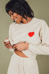 Lask Beige Long Sleeve Printed Sweatshirt | La petite garçonne model nana