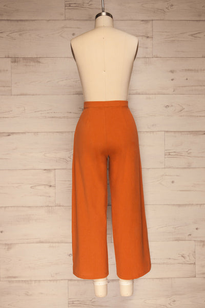 Laskowice Orange Wide Straight Leg Pants | La petite garçonne back view