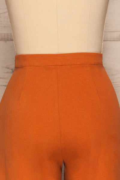 Laskowice Orange Wide Straight Leg Pants | La petite garçonne back close up