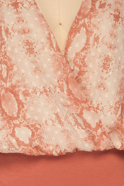 Latacunga Pink Snake Print Bodysuit | La petite garçonne fabric