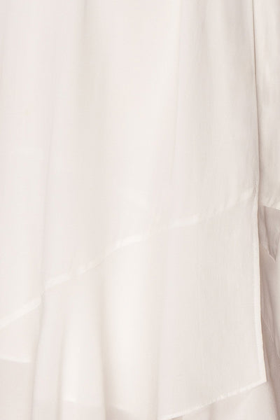 Laurena Vanilla | White Ruffled Hem Flared Dress