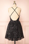 Layla Black Backless Short Sequin Dress | Boutique 1861 back cl;ose-up
