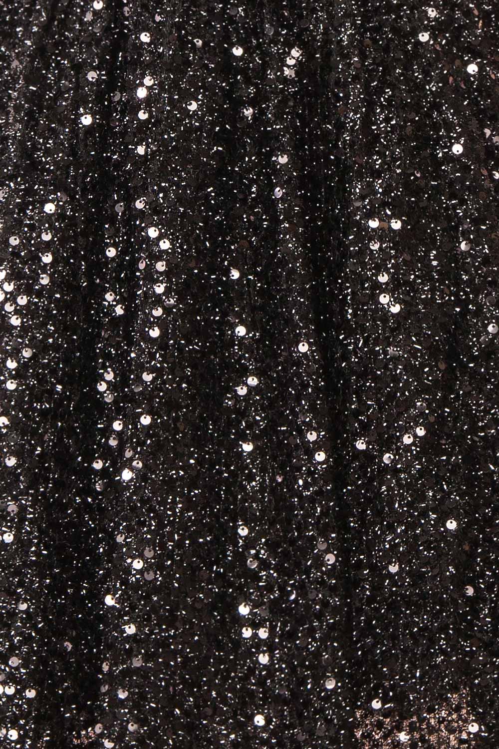 Layla Black Backless Short Sequin Dress | Boutique 1861 texture