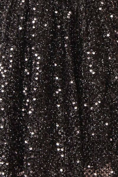 Layla Black Backless Short Sequin Dress | Boutique 1861 texture