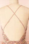 Layla Pink Backless Short Sequin Dress | Boutique 1861 back close-up