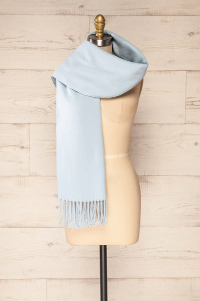 Le Baiser Blue Soft Knitted Scarf | La petite garçonne wraped