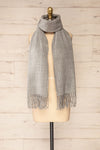 Le Baiser Grey Soft Knitted Scarf | La petite garçonne cross