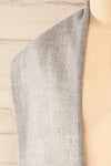 Le Baiser Grey Soft Knitted Scarf | La petite garçonne shoulder close-up