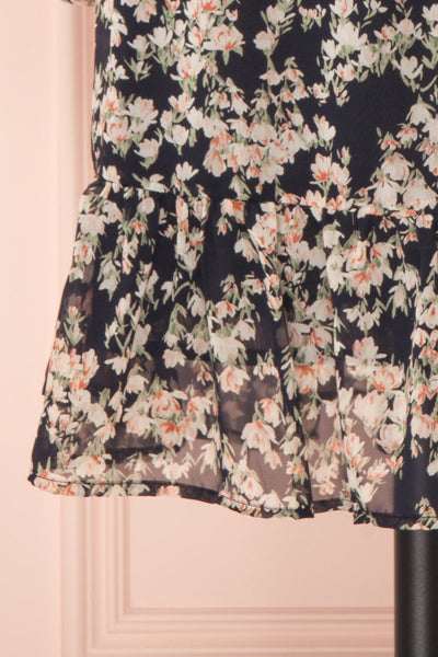 Leanne Black Long Sleeve Floral Dress | Boutique 1861 bottom