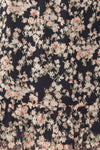 Leanne Black Long Sleeve Floral Dress | Boutique 1861 fabric