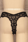 Lebork Black Floral Lace Brazilian Panties back close up | La petite garçonne