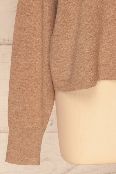 Leczna Taupe Hooded Knit Sweater | La petite garçonne  sleeve