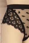 Leczyca Black Lace High-Waist Panties | La petite garçonne side close-up