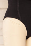 Leilani Black Corset-Style Bodysuit | La petite garçonne bottom close-up