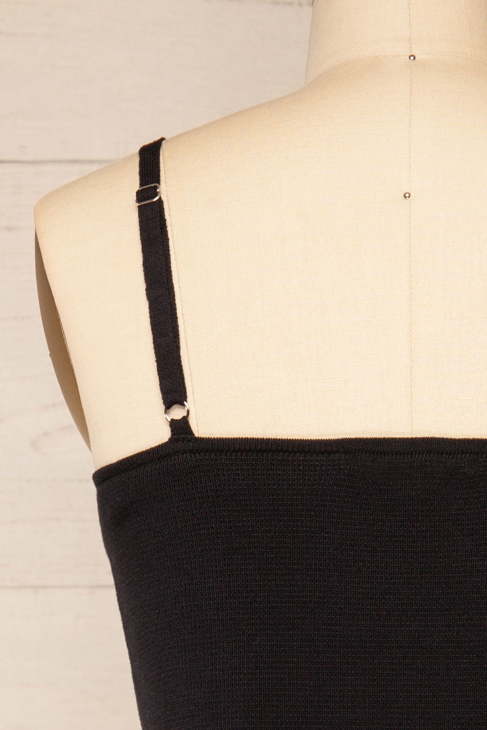 Leilani Black Corset-Style Bodysuit | La petite garçonne back close-up 