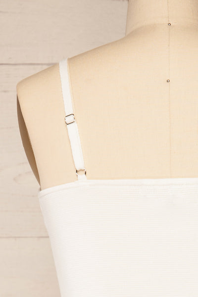 Leilani White Corset-Style Bodysuit | La petite garçonne back close-up